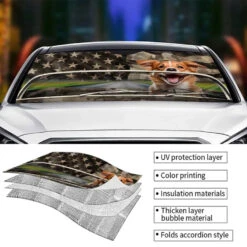 Custom Photo Let's Go On An Adventure - Dog & Cat Personalized Custom Auto Windshield Sunshade, Car Window Protector - Gift For Pet Owners, Pet Lovers -Pawfect House Store 66544baeb3f47