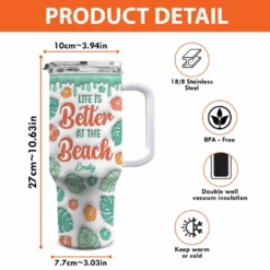 I Felt Like Summer Had Taken Me Over - Bestie Personalized Custom 3D Inflated Effect Printed 40 Oz Stainless Steel Tumbler With Handle - Summer Vacation Gift For Best Friends, BFF, Sisters -Pawfect House Store 66544ff2edbef