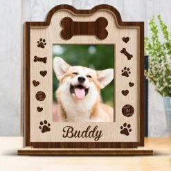 Custom Photo Our Pets Are Our Family - Dog & Cat Personalized Custom Shaped 2-Layered Wooden Plaque With Flat Stand - House Warming Gift For Pet Owners, Pet Lovers -Pawfect House Store 66546b9fd6d26