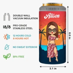 Ocean Air, Salty Hair - Bestie Personalized Custom 4 In 1 Can Cooler Tumbler - Summer Vacation Gift For Best Friends, BFF, Sisters -Pawfect House Store 665567acebeb3