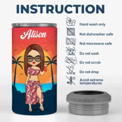 Ocean Air, Salty Hair - Bestie Personalized Custom 4 In 1 Can Cooler Tumbler - Summer Vacation Gift For Best Friends, BFF, Sisters -Pawfect House Store 665567b96cdfa