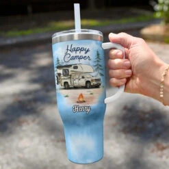 Life Is Better Around The Campfire - Camping Personalized Custom 40 Oz Stainless Steel Tumbler With Handle - Gift For Camping Lovers -Pawfect House Store 665581a63ed0e