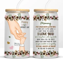 You Cuddle Me So Gently - Family Personalized Custom Glass Cup, Iced Coffee Cup - Mother's Day, Baby Shower Gift, Gift For First Mom -Pawfect House Store 665594f0a4e68