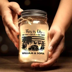Camping Is Where The Adventure Begins - Camping Personalized Custom Mason Jar Light - Gift For Couple, Husband Wife, Camping Lovers -Pawfect House Store 6655afd1de798