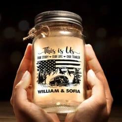 Camping Is Where The Adventure Begins - Camping Personalized Custom Mason Jar Light - Gift For Couple, Husband Wife, Camping Lovers -Pawfect House Store 6655afd32f60c