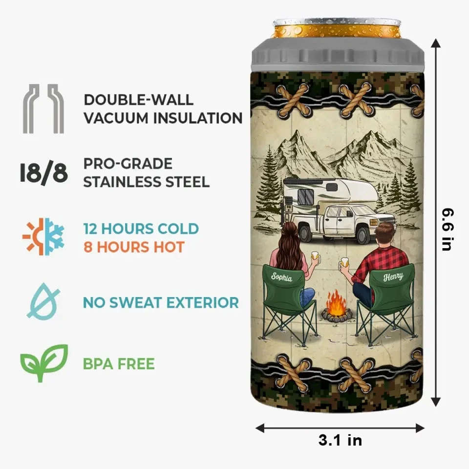 Camping Partners For Life - Camping Personalized Custom 4 In 1 Can Cooler Tumbler - Gift For Couple, Husband Wife, Camping Lovers 5 Camping Partners For Life - Camping Personalized Custom 4 In 1 Can Cooler Tumbler - Gift For Couple, Husband Wife, Camping Lovers - Image 5
