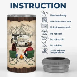 We Sit By The Campsite Together - Camping Personalized Custom 4 In 1 Can Cooler Tumbler - Gift For Couple, Husband Wife, Camping Lovers -Pawfect House Store 6656bc96d9a2c