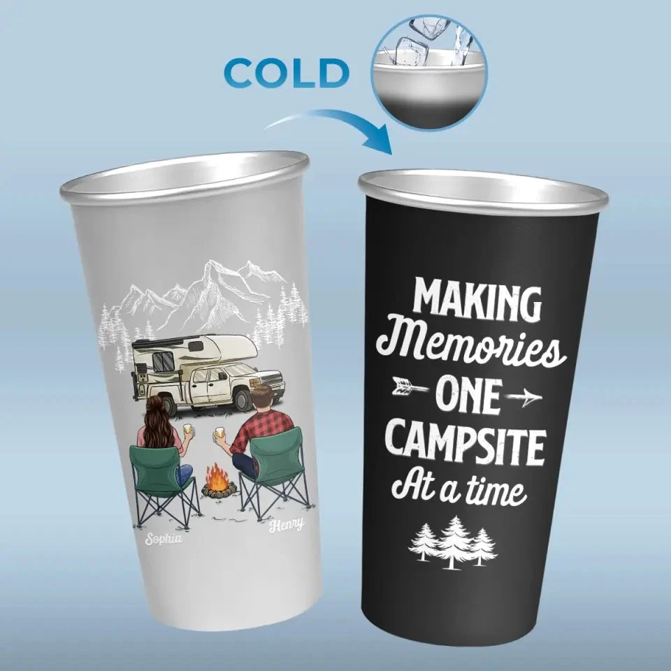 Making Memories One Campsite At A Time - Camping Personalized Custom Aluminum Changing Color Cup - Gift For Couple, Husband Wife, Camping Lovers 4 Making Memories One Campsite At A Time - Camping Personalized Custom Aluminum Changing Color Cup - Gift For Couple, Husband Wife, Camping Lovers - Image 4