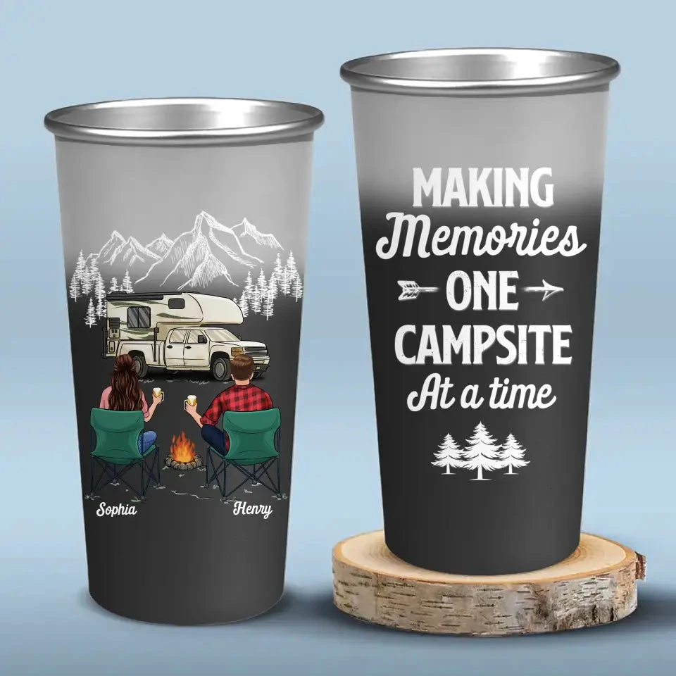 Making Memories One Campsite At A Time - Camping Personalized Custom Aluminum Changing Color Cup - Gift For Couple, Husband Wife, Camping Lovers 2 Making Memories One Campsite At A Time - Camping Personalized Custom Aluminum Changing Color Cup - Gift For Couple, Husband Wife, Camping Lovers - Image 2