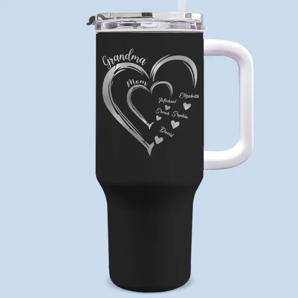 Thank You For Everything You Do - Family Personalized Custom 40 Oz Stainless Steel Tumbler With Handle - Gift For Mom, Grandma 1 Thank You For Everything You Do - Family Personalized Custom 40 Oz Stainless Steel Tumbler With Handle - Gift For Mom, Grandma