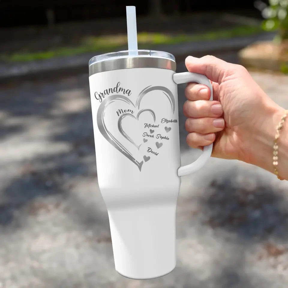 Thank You For Everything You Do - Family Personalized Custom 40 Oz Stainless Steel Tumbler With Handle - Gift For Mom, Grandma 3 Thank You For Everything You Do - Family Personalized Custom 40 Oz Stainless Steel Tumbler With Handle - Gift For Mom, Grandma - Image 3