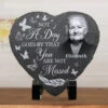 Custom Photo We Miss You And Love You Always - Memorial Personalized Custom Heart Shaped Stone With Stand - Sympathy Gift For Family Members