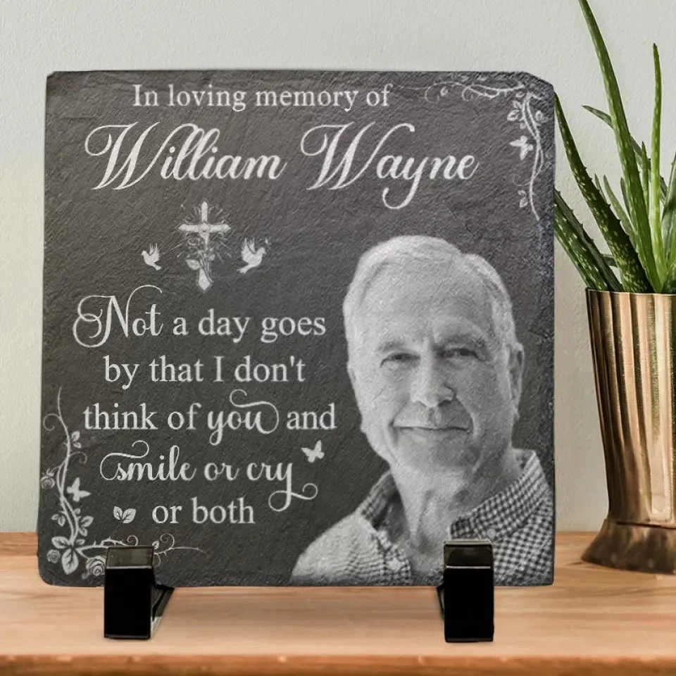 Custom Photo Greatly Loved, Deeply Missed - Memorial Personalized Custom Square Shaped Stone With Stand - Sympathy Gift For Family Members 3 Custom Photo Greatly Loved, Deeply Missed - Memorial Personalized Custom Square Shaped Stone With Stand - Sympathy Gift For Family Members - Image 3