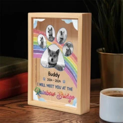 Custom Photo I Really Meet You At The Rainbow Bridge - Memorial Personalized Custom Frame Light Box - Sympathy Gift For Pet Owners, Pet Lovers -Pawfect House Store 665806ea1dfe3