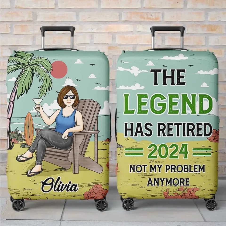Not My Problem Anymore - Personalized Custom Luggage Cover - Appreciation, Retirement Gift For Coworkers, Work Friends, Colleagues, Travel Lovers 1 Not My Problem Anymore - Personalized Custom Luggage Cover - Appreciation, Retirement Gift For Coworkers, Work Friends, Colleagues, Travel Lovers