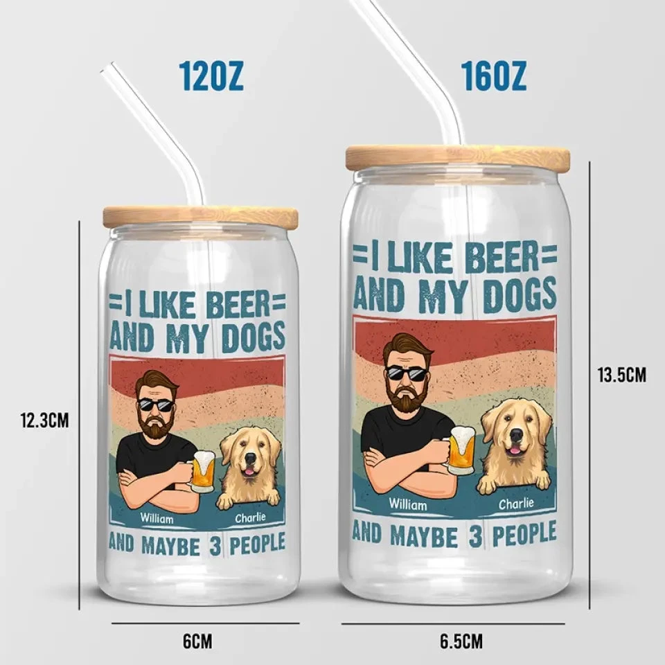 I Like Beer And My Dogs - Dog Personalized Custom Glass Cup, Iced Coffee Cup - Gift For Pet Owners, Pet Lovers 5 I Like Beer And My Dogs - Dog Personalized Custom Glass Cup, Iced Coffee Cup - Gift For Pet Owners, Pet Lovers - Image 5
