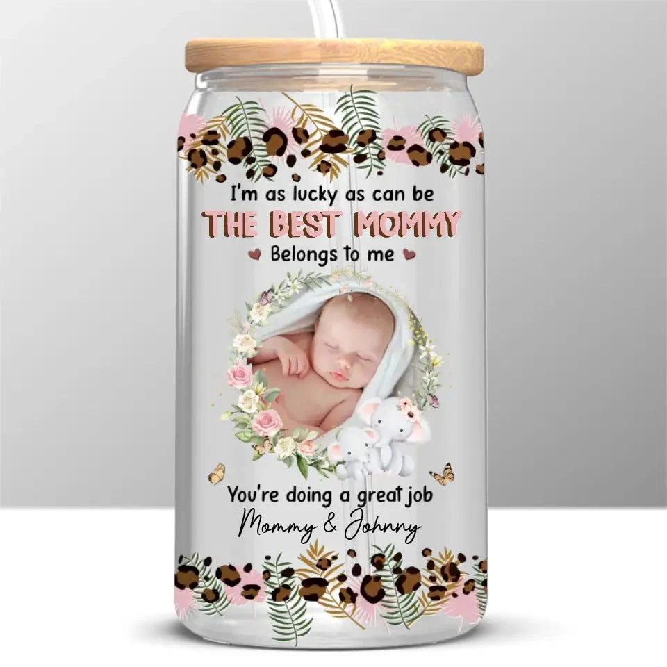 Custom Photo Welcome To The World - Family Personalized Custom Glass Cup, Iced Coffee Cup - Gift For Mom 2 Custom Photo Welcome To The World - Family Personalized Custom Glass Cup, Iced Coffee Cup - Gift For Mom - Image 2