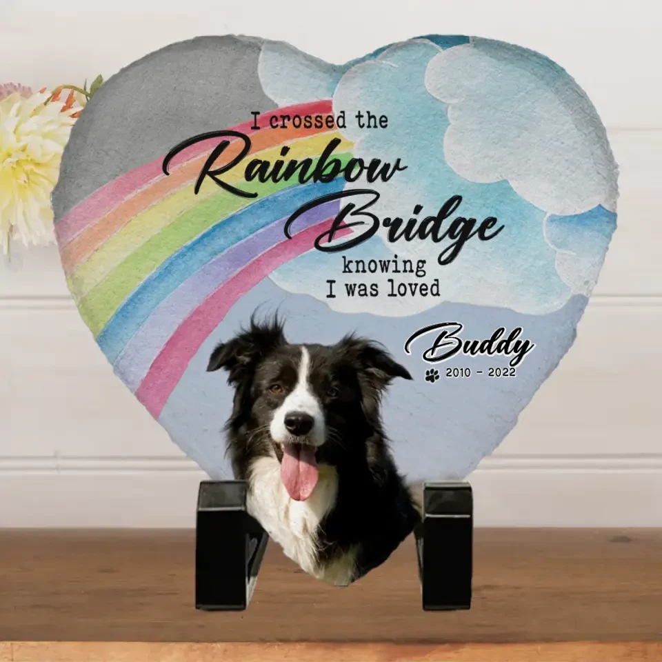 Rainbow Bridge Pet Memorial Gifts - Memorial Personalized Custom Heart Shaped Memorial Stone - New Arrival, Sympathy Gift For Pet Owners, Pet Lovers AMZ 2 Rainbow Bridge Pet Memorial Gifts - Memorial Personalized Custom Heart Shaped Memorial Stone - New Arrival, Sympathy Gift For Pet Owners, Pet Lovers AMZ - Image 2