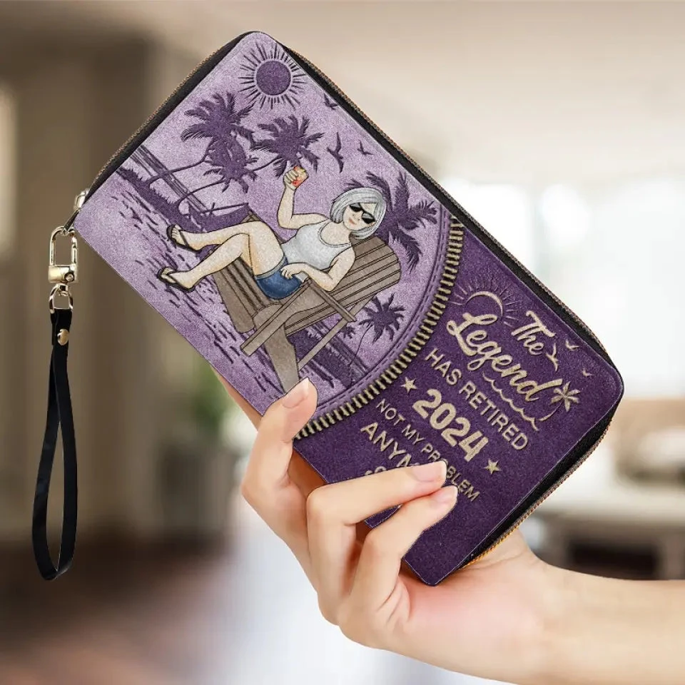 The Legend Has Retired, It's Not My Problem Anymore - Personalized Custom Leather Long Wallet - Appreciation, Retirement Gift For Coworkers, Work Friends, Colleagues 4 The Legend Has Retired, It's Not My Problem Anymore - Personalized Custom Leather Long Wallet - Appreciation, Retirement Gift For Coworkers, Work Friends, Colleagues - Image 4