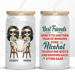 Hangovers Are Temporary But Drunk Stories Are Forever - Bestie Personalized Custom Glass Cup, Iced Coffee Cup - Gift For Best Friends, BFF, Sisters 8 Hangovers Are Temporary But Drunk Stories Are Forever - Bestie Personalized Custom Glass Cup, Iced Coffee Cup - Gift For Best Friends, BFF, Sisters -Pawfect House Store 6659cf59b6441