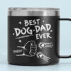 To The Most Pawsome Dad I Know - Dog & Cat Personalized Custom 14oz Stainless Steel Tumbler With Handle - Gift For Pet Owners, Pet Lovers
