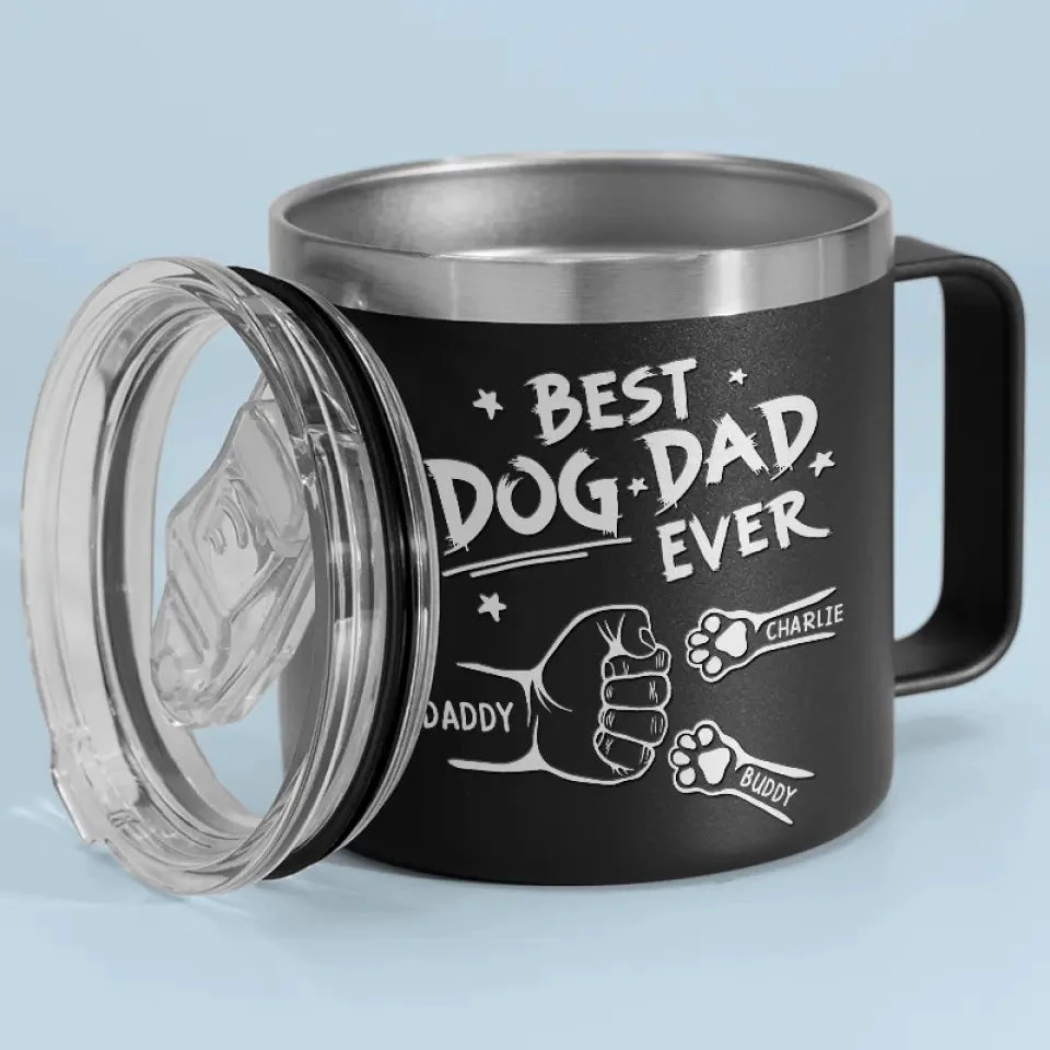 To The Most Pawsome Dad I Know - Dog & Cat Personalized Custom 14oz Stainless Steel Tumbler With Handle - Gift For Pet Owners, Pet Lovers 2 To The Most Pawsome Dad I Know - Dog & Cat Personalized Custom 14oz Stainless Steel Tumbler With Handle - Gift For Pet Owners, Pet Lovers - Image 2