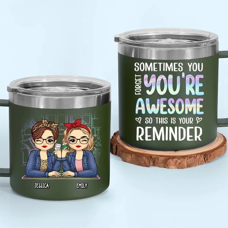 Thank You For Being My Emotional Support Bestie - Bestie Personalized Custom 14oz Stainless Steel Tumbler With Handle - Gift For Best Friends, BFF, Sisters 6 Thank You For Being My Emotional Support Bestie - Bestie Personalized Custom 14oz Stainless Steel Tumbler With Handle - Gift For Best Friends, BFF, Sisters - Image 6