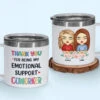Thank You For Being My Unpaid Therapist - Bestie Personalized Custom 14oz Stainless Steel Tumbler With Handle - Gift For Best Friends, BFF, Sisters, Coworkers