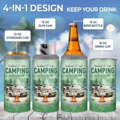 Every Moment Is A Fresh Beginning - Camping Personalized Custom 4 In 1 Can Cooler Tumbler - Gift For Couple, Husband Wife, Camping Lovers -Pawfect House Store 665d9a21712af