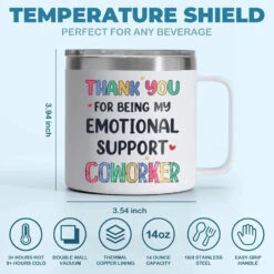 Thank You For Being My Unpaid Therapist - Bestie Personalized Custom 14oz Stainless Steel Tumbler With Handle - Gift For Best Friends, BFF, Sisters, Coworkers -Pawfect House Store 665d9a432c5ef