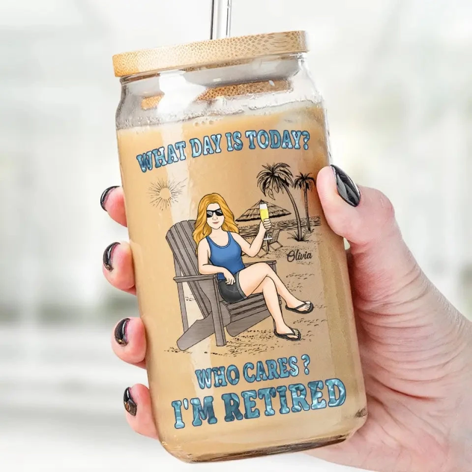 A Person Who Is Happy On Monday - Personalized Custom Glass Cup, Iced Coffee Cup - Appreciation, Retirement Gift For Coworkers, Work Friends, Colleagues 1 A Person Who Is Happy On Monday - Personalized Custom Glass Cup, Iced Coffee Cup - Appreciation, Retirement Gift For Coworkers, Work Friends, Colleagues
