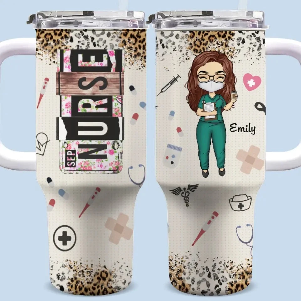 Caring Is The Essence Of Nursing - Nurse Personalized Custom 40 Oz Stainless Steel Tumbler With Handle - Appreciation, Thank You Gift, Nurse Life, Doctor Life 1 Caring Is The Essence Of Nursing - Nurse Personalized Custom 40 Oz Stainless Steel Tumbler With Handle - Appreciation, Thank You Gift, Nurse Life, Doctor Life