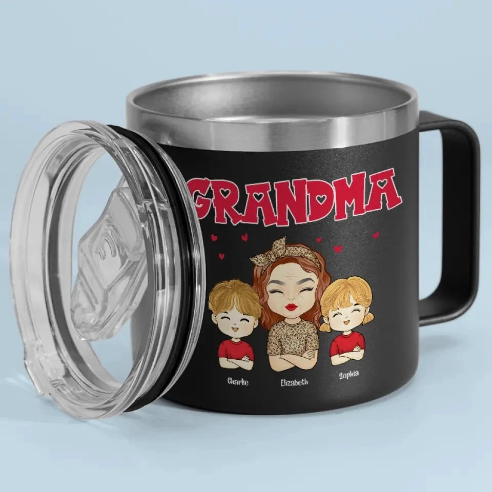 The Real Magic Wand Is The Child’s Own Mind - Family Personalized Custom 14oz Stainless Steel Tumbler With Handle - Gift For Mom, Grandma 2 The Real Magic Wand Is The Child’s Own Mind - Family Personalized Custom 14oz Stainless Steel Tumbler With Handle - Gift For Mom, Grandma - Image 2