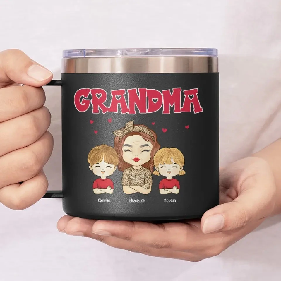 The Real Magic Wand Is The Child’s Own Mind - Family Personalized Custom 14oz Stainless Steel Tumbler With Handle - Gift For Mom, Grandma 3 The Real Magic Wand Is The Child’s Own Mind - Family Personalized Custom 14oz Stainless Steel Tumbler With Handle - Gift For Mom, Grandma - Image 3