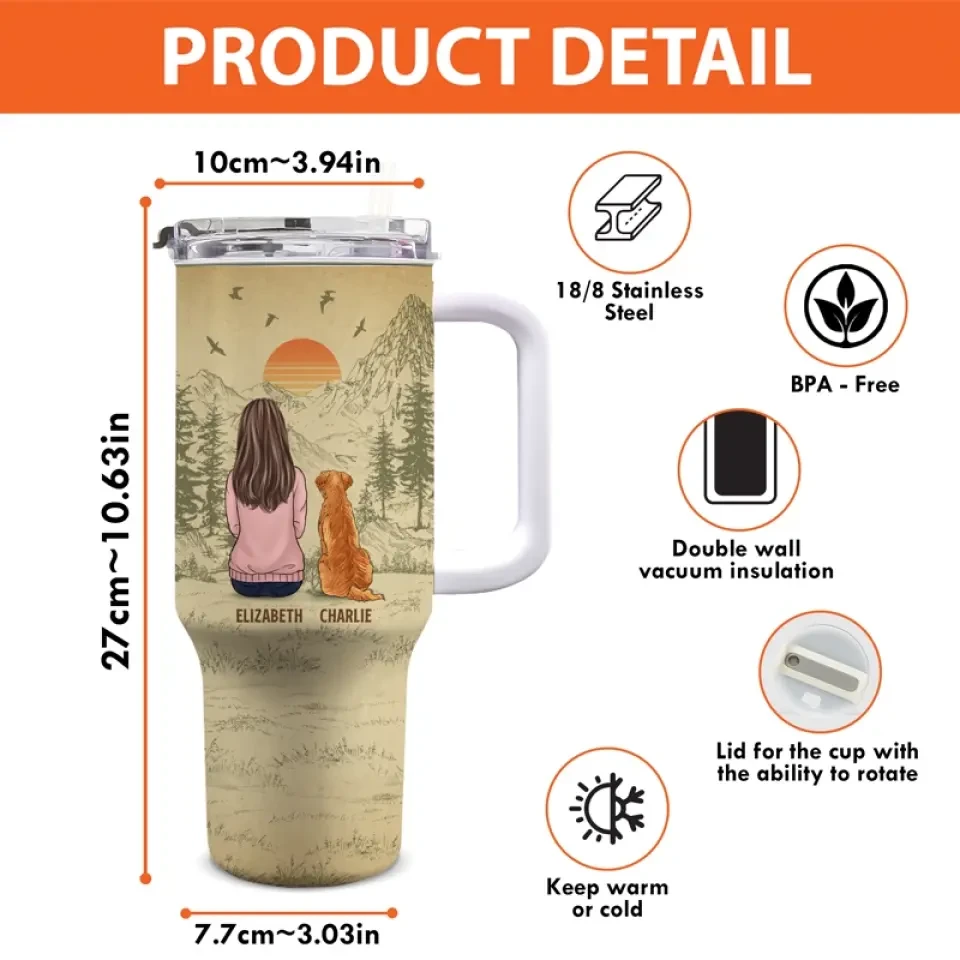 Just A Girl Who Loves Dog - Memorial Personalized Custom 40 Oz Stainless Steel Tumbler With Handle - Sympathy Gift For Dog Owners, Dog Lovers 4 Just A Girl Who Loves Dog - Memorial Personalized Custom 40 Oz Stainless Steel Tumbler With Handle - Sympathy Gift For Dog Owners, Dog Lovers - Image 4