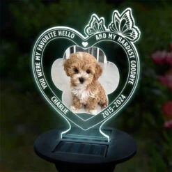 Custom Photo Run Free, Sweet Friend - Memorial Personalized Custom Garden Solar Light - Sympathy Gift For Pet Owners, Pet Lovers