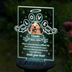 Custom Photo I Am Right Here Inside Your Heart - Memorial Personalized Custom Garden Solar Light - Sympathy Gift For Pet Owners, Pet Lovers