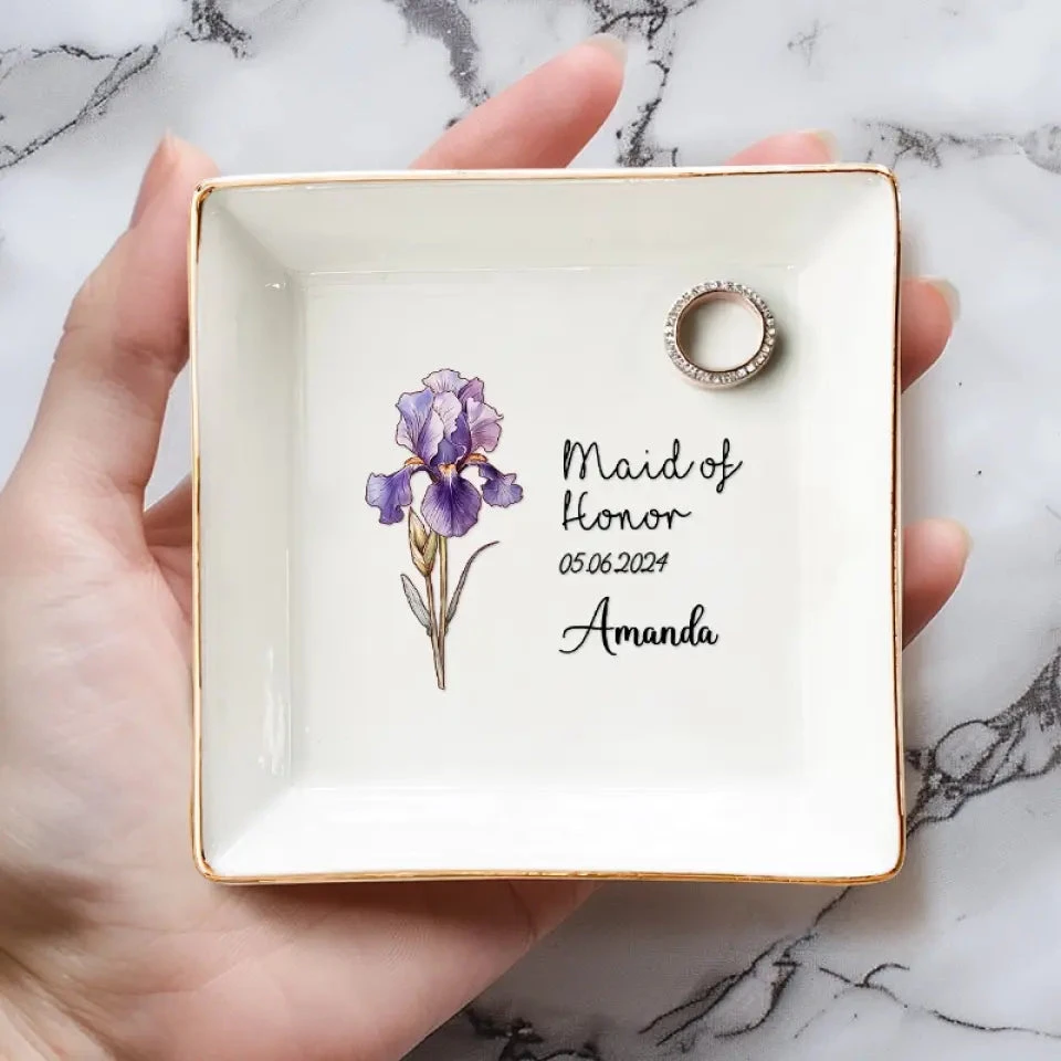 You Are My Maid Of Honor - Bestie Personalized Custom Jewelry Dish - Wedding Gift, Bridesmaid Gift For Best Friends, BFF, Sisters 4 You Are My Maid Of Honor - Bestie Personalized Custom Jewelry Dish - Wedding Gift, Bridesmaid Gift For Best Friends, BFF, Sisters - Image 4