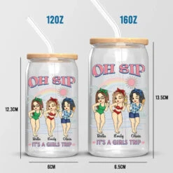 Girls Trip, Cheaper Than Therapy - Bestie Personalized Custom Glass Cup, Iced Coffee Cup - Summer Vacation Gift For Best Friends, BFF, Sisters 10 Girls Trip, Cheaper Than Therapy - Bestie Personalized Custom Glass Cup, Iced Coffee Cup - Summer Vacation Gift For Best Friends, BFF, Sisters -Pawfect House Store 66600d5b728af