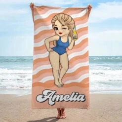 Hottest Girl On The Beach - Bestie Personalized Custom Beach Towel - Summer Vacation Gift, Birthday Pool Party Gift For Best Friends, BFF, Sisters -Pawfect House Store 6661384c82074