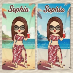 Sunshine Is The Best Accessory - Bestie Personalized Custom Beach Towel - Summer Vacation Gift, Birthday Pool Party Gift For Best Friends, BFF, Sisters -Pawfect House Store 66617071c61bd