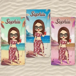 Sunshine Is The Best Accessory - Bestie Personalized Custom Beach Towel - Summer Vacation Gift, Birthday Pool Party Gift For Best Friends, BFF, Sisters -Pawfect House Store 6661707f0022f