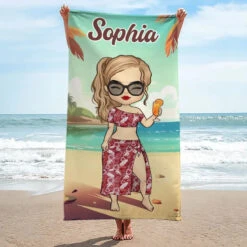Sunshine Is The Best Accessory - Bestie Personalized Custom Beach Towel - Summer Vacation Gift, Birthday Pool Party Gift For Best Friends, BFF, Sisters -Pawfect House Store 6661711f0ef5b