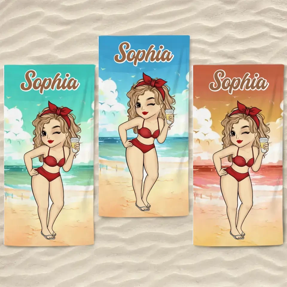 Sunsets And Sweet Serenades - Bestie Personalized Custom Beach Towel - Summer Vacation Gift, Birthday Pool Party Gift For Best Friends, BFF, Sisters 7 Sunsets And Sweet Serenades - Bestie Personalized Custom Beach Towel - Summer Vacation Gift, Birthday Pool Party Gift For Best Friends, BFF, Sisters - Image 7