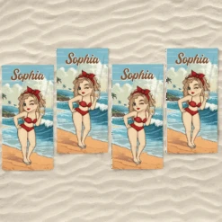 Summer Is The Season For Playful Adventures With Friends - Bestie Personalized Custom Beach Towel - Summer Vacation Gift, Birthday Pool Party Gift For Best Friends, BFF, Sisters -Pawfect House Store 666274d79bbf2