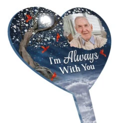 Custom Photo I'm Always With You - Memorial Personalized Custom Stain Glass Style Acrylic Garden Stake - Sympathy Gift For Family Members -Pawfect House Store 6662b94a75340