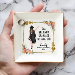 Congrats On Your New Piece Of Paper - Family Personalized Custom Jewelry Dish - Graduation Gift For Family Members, Siblings, Brothers, Sisters -Pawfect House Store 6662d5b8b5123