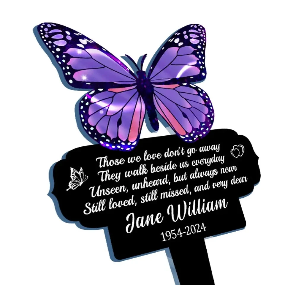 Those We Love Don't Go Away - Memorial Personalized Custom Stain Glass Style Acrylic Garden Stake - Sympathy Gift For Family Members 3 Those We Love Don't Go Away - Memorial Personalized Custom Stain Glass Style Acrylic Garden Stake - Sympathy Gift For Family Members - Image 3
