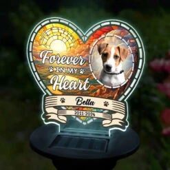 Custom Photo I Am Forever In Your Heart - Memorial Personalized Custom Garden Solar Light - Sympathy Gift For Pet Owners, Pet Lovers