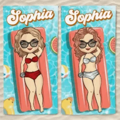 Summertime Is Calling Us - Bestie Personalized Custom Beach Towel - Summer Vacation Gift, Birthday Pool Party Gift For Best Friends, BFF, Sisters -Pawfect House Store 666696efbdb18